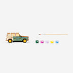 Paint-your-own car. Drives when you clap