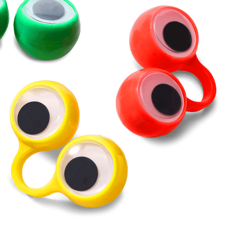 Rings with rolling eyes